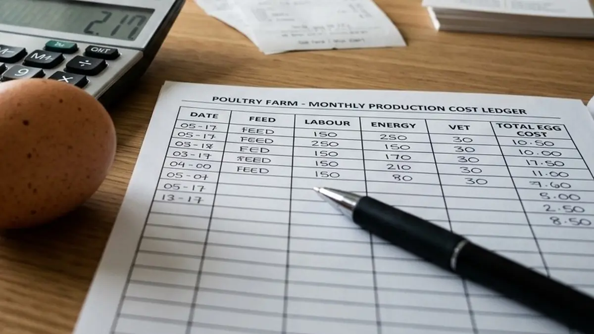 Poultry farm production cost ledger and pen